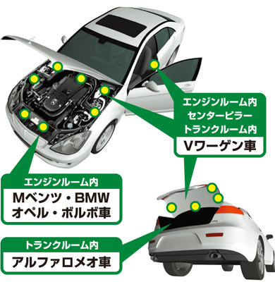 型式表示プレートの記載場所 輸入車