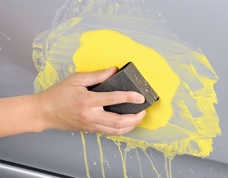 厚づけパテ研磨